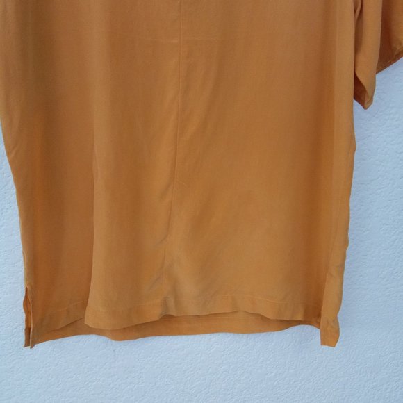 Stunt Collection Mustard 100% Silk Embroidered Top - Picture 11 of 13